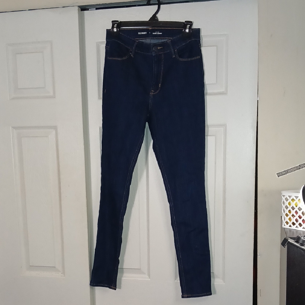 Old Navy Blue Skinny Jeans High-Rise Stretch